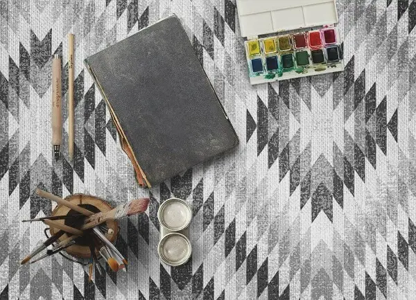 Tapis en vinyl Motif géométrique gris