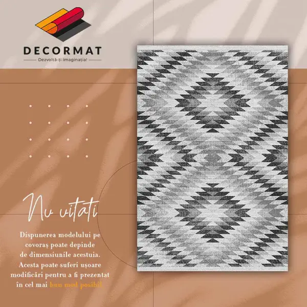 Tapis en vinyl Motif géométrique gris