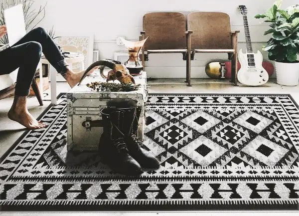 Tapis en vinyl Rhombus noir