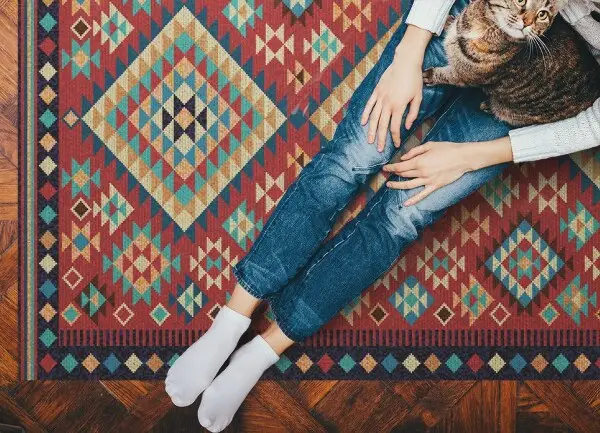Tapis en vinyl Triangles rétro colorés