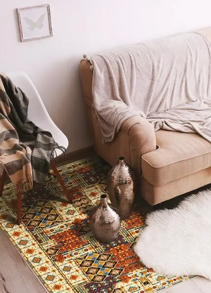 Tapis vinyle Patchwork géométrique