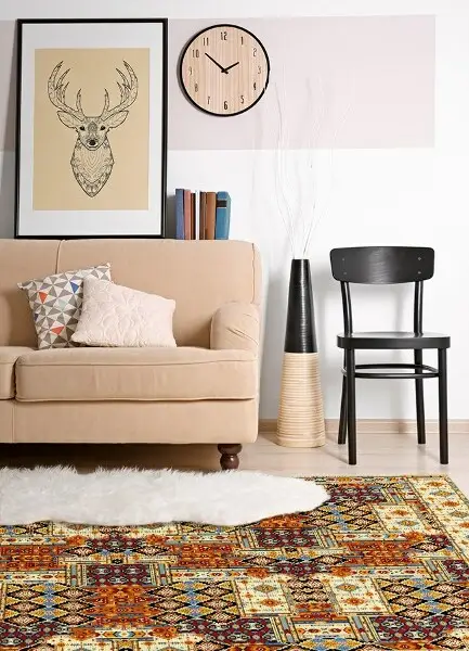 Tapis vinyle Patchwork géométrique