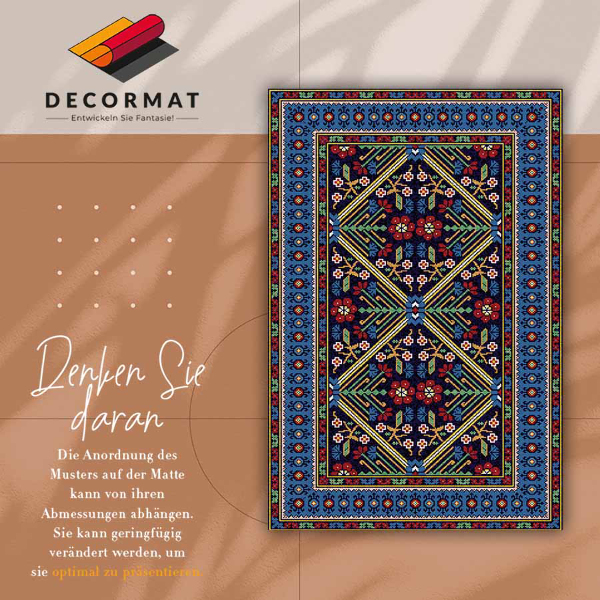 Tapis vinyle Fleurs rétro géométriques