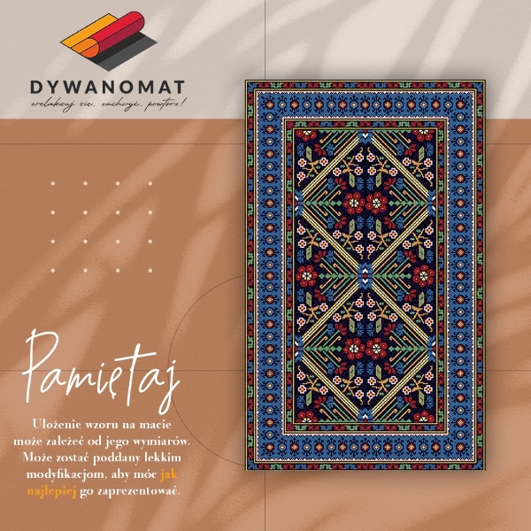 Tapis vinyle Fleurs rétro géométriques