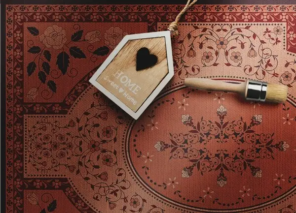 Tapis en vinyle Modèle de couronne de fleurs