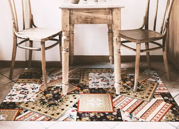Tapis en vinyl Patchwork chaotique