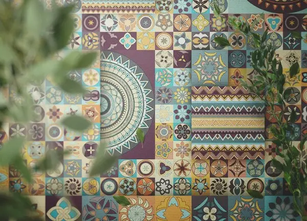 Tapis vinyl Mélange de tuiles