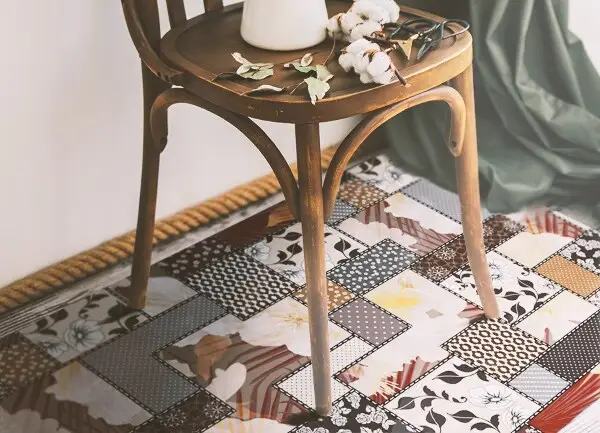 Tapis vinyle Collage floral