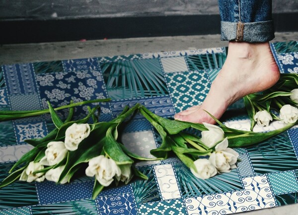 Tapis en vinyl Patchwork tropical