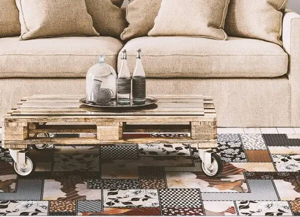 Tapis vinyl Motif de boho floral