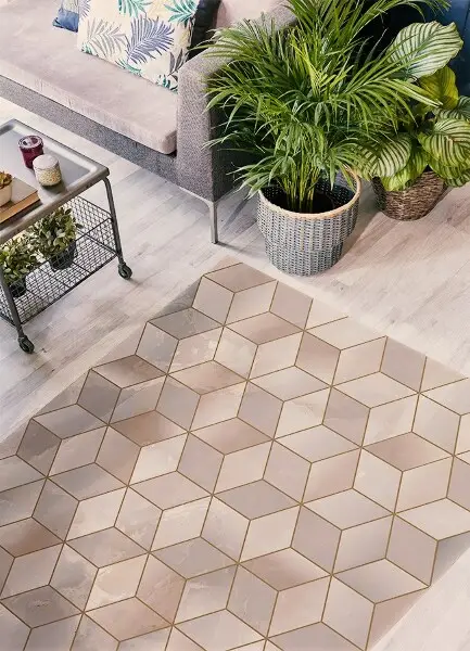 Tapis vinyle Cubes bruns