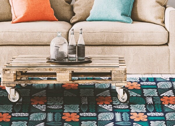 Tapis en vinyle Fleurs géométriques