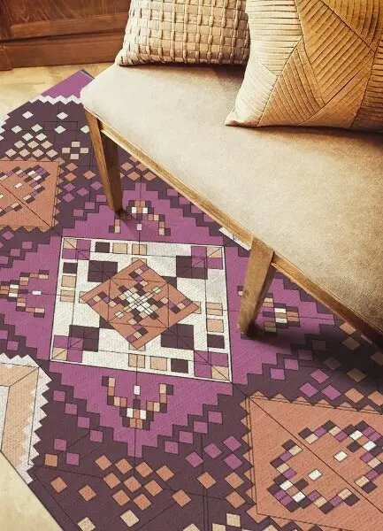 Tapis vinyl Roman géométrique