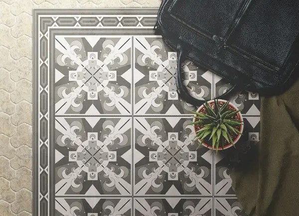 Tapis vinyl Roman géométrique