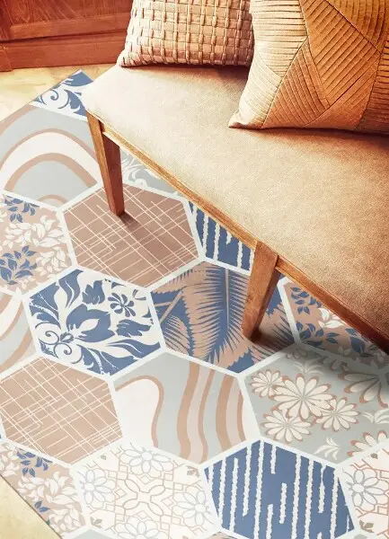 Tapis vinyl Hexagona hawaïen
