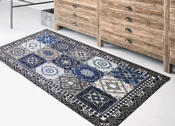 Tapis vinyle Tuiles florales