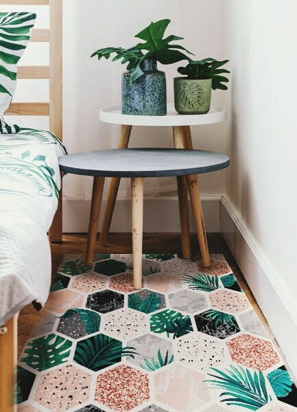Tapis en vinyle Hexagones tropicaux