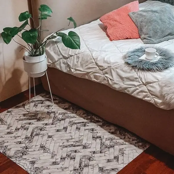Tapis vinylique Marbre de harengbone