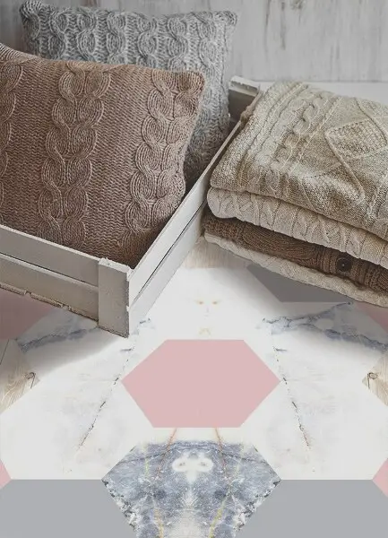 Tapis vinyl Marbre hexagona