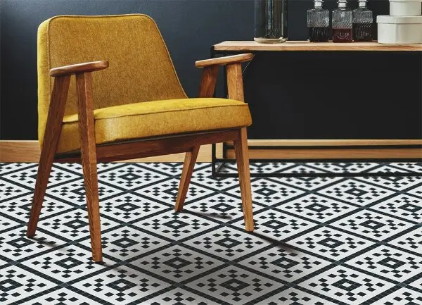 Tapis vinyl Roman géométrique