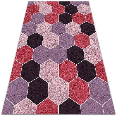 Tapis en vinyl Hexagones texturales