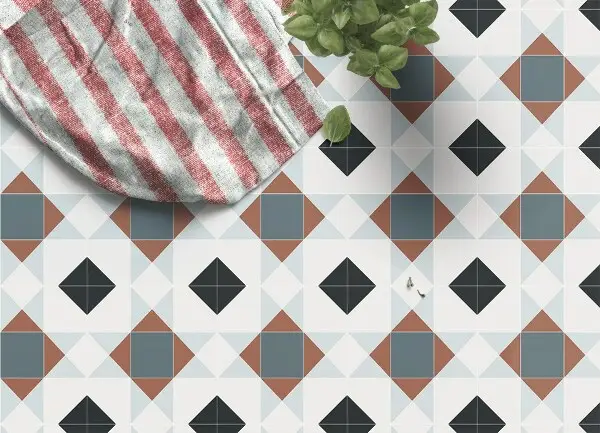 Tapis vinyl Roman géométrique