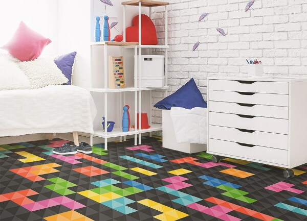 Tapis vinyle Tetris cubes