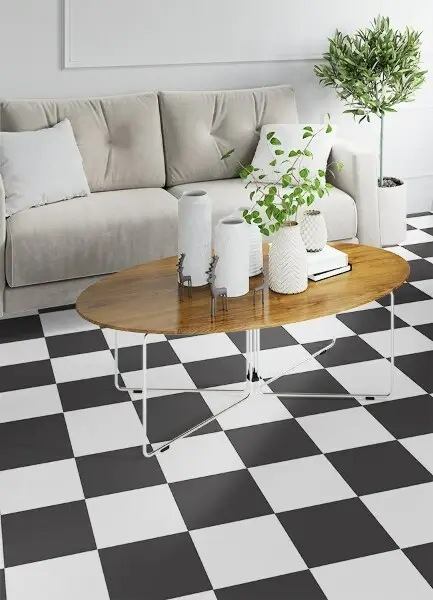 Tapis vinyle échiquier