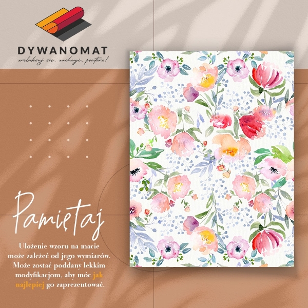 Tapis vinyle Fleurs aquarelles