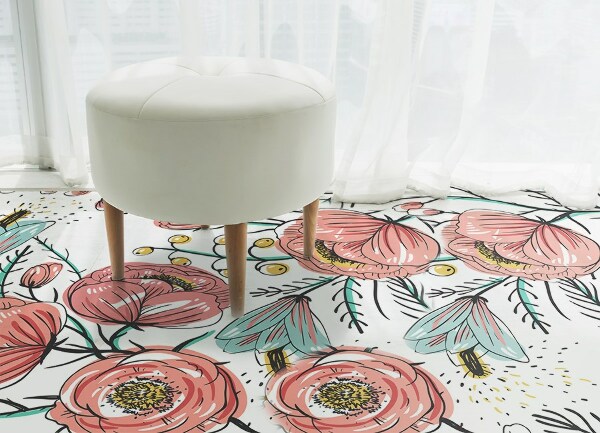 Tapis vinyle Fleurs délicates