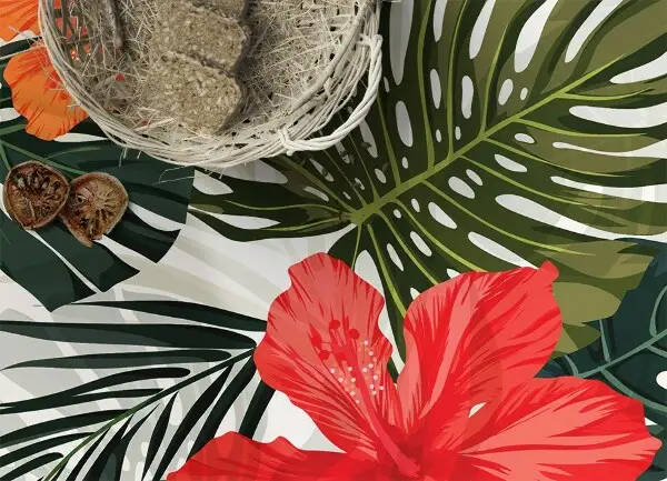 Tapis vinyle Paradis fleurs