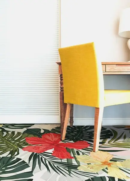 Tapis vinyle Paradis fleurs