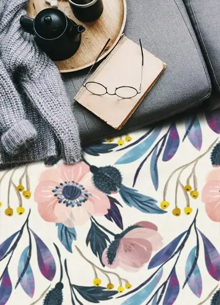 Tapis en vinyl Fleurs