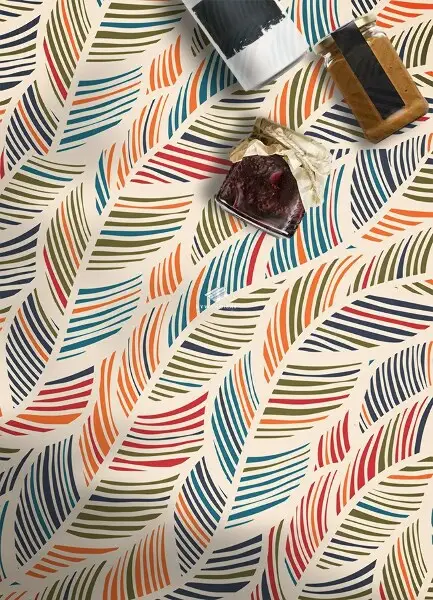 Tapis vinylique Feuilles de contour