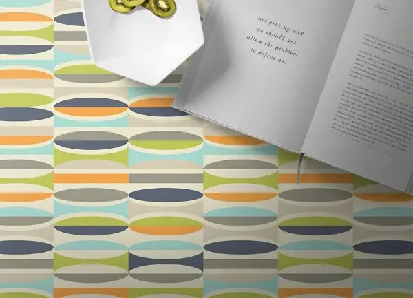 Tapis vinyl Ovales géométriques