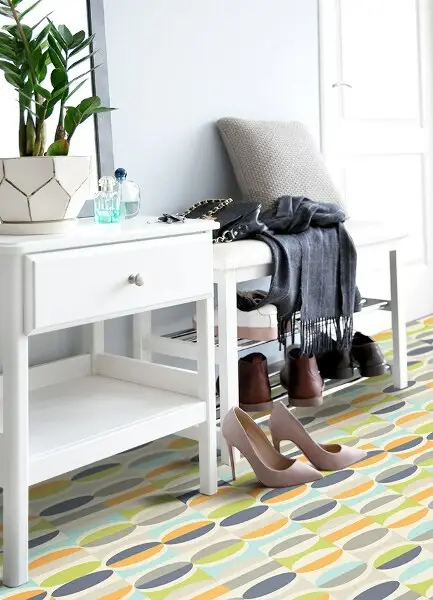 Tapis vinyl Ovales géométriques