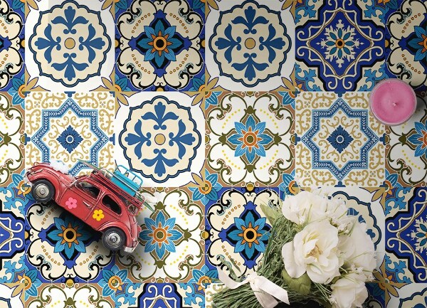 Tapis vinyl Tuile portugaise