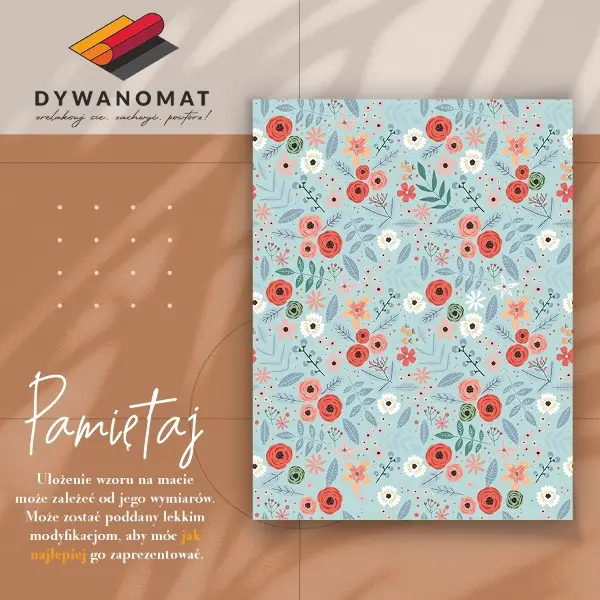 Tapis vinyle fleurs de pré