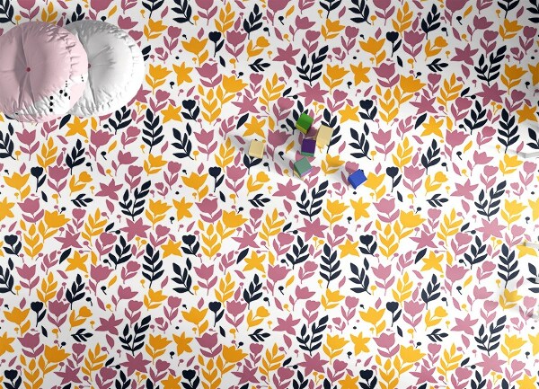 Tapis en vinyl Fleurs abstraites