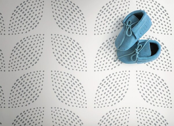 Tapis vinyle Fleurs en pointillé