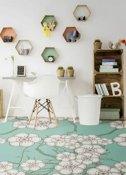 Tapis vinyle Bourgeons géométriques