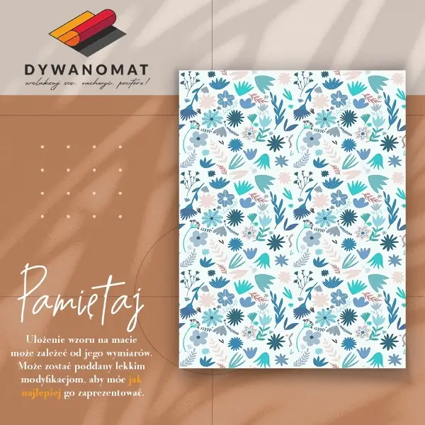 Tapis vinyle fleurs de pré