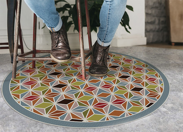 Tapis vinyl rond Kaléidoscope abstrait