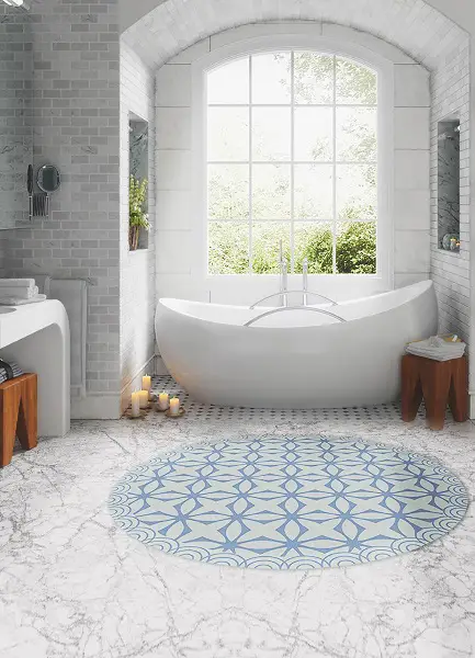 Tapis vinyl rond Étoiles géométriques