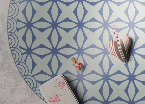Tapis vinyl rond Étoiles géométriques