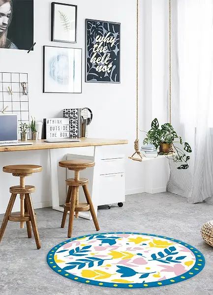 Tapis en vinyle rond Fleurs abstraites