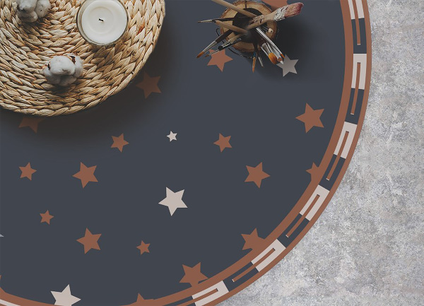 Tapis en vinyle rond Étoiles géométriques