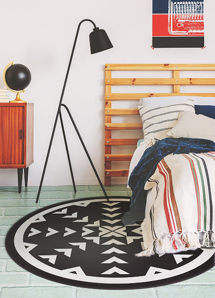 Tapis en vinyle rond Flèches géométriques
