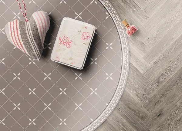 Tapis en vinyle rond Croix délicates