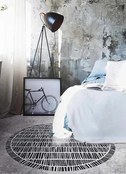 Tapis en vinyle rond Tirets abstraits